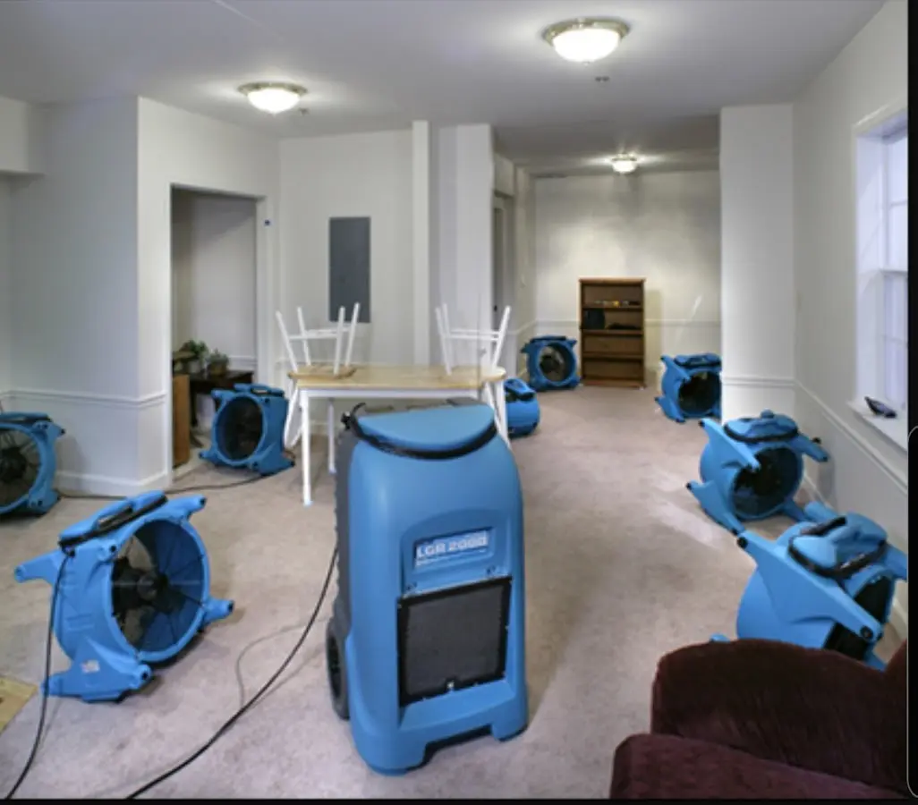 Air movers and dehumidifier setup for Water Extraction & Removal in Martinez