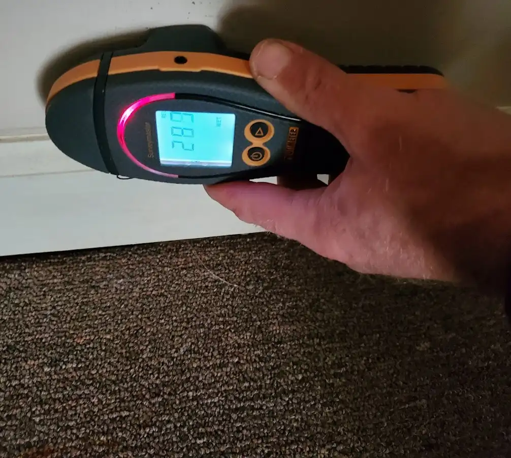 Moisture detection at baseboard during Mold Inspection & Testing in Martinez
